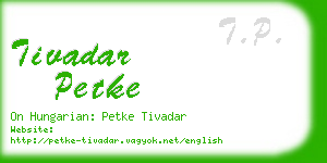tivadar petke business card